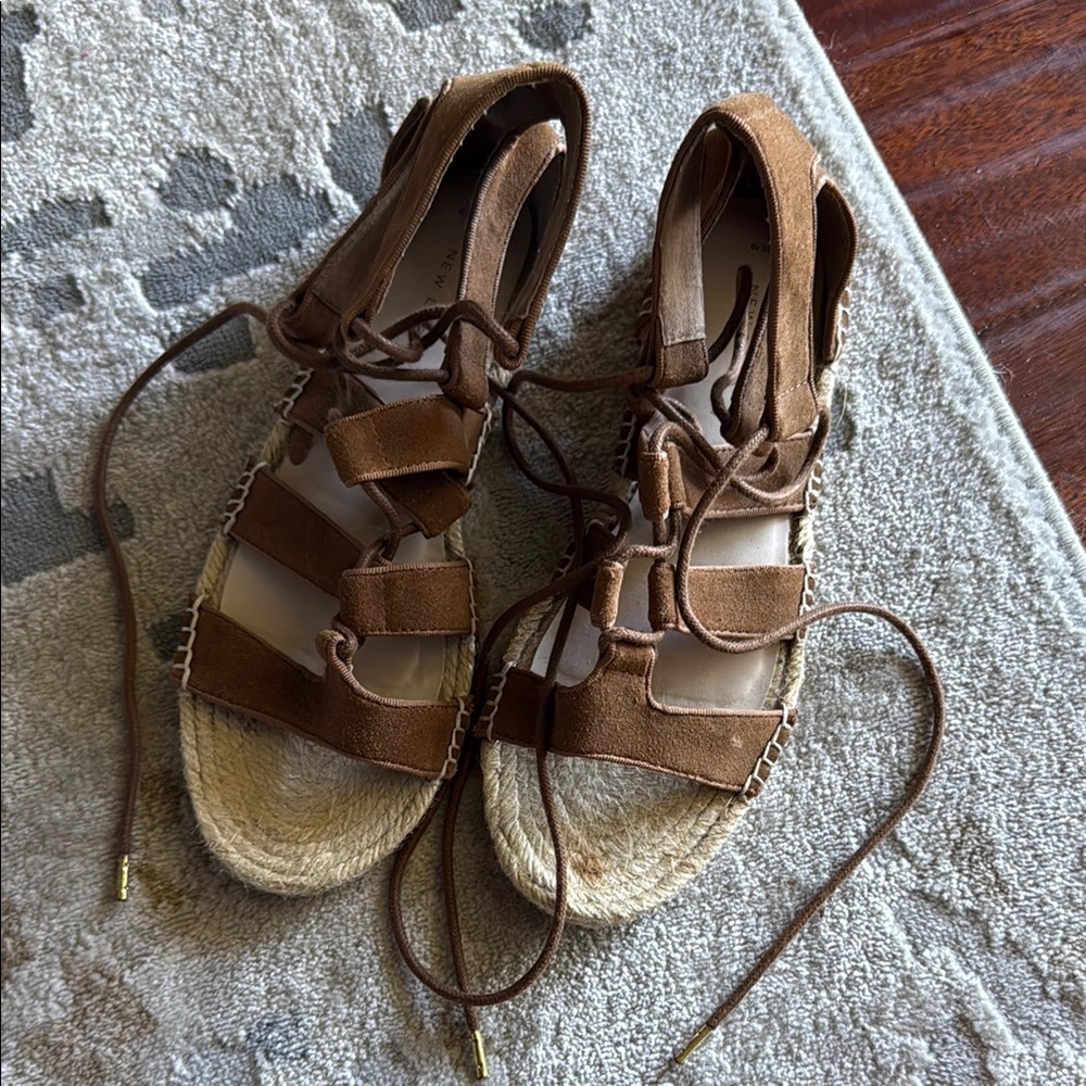 Espadrille Lace Up Sandals (Size 9)